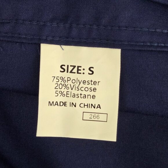 NWOT | Men's Navy Blue Solid Long Sleeve Button Up Dress Shirt Business | Small - Picture 4 of 5